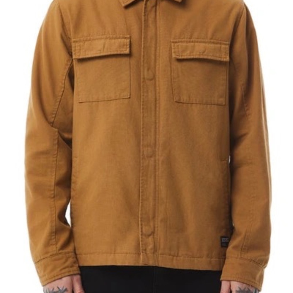 EZEKIEL Tan/Khaki/Brown Clay Cotton Shirt Jacket, Size Large